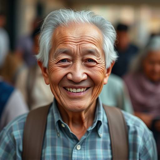 Un'immagine che mostra una persona anziana che sorride, simboleggiando l'invecchiamento della popolazione italiana.